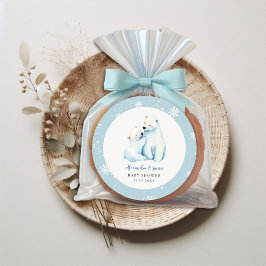 Bear Bear Cub Baby Boy Shoounter Runder Aufkleber