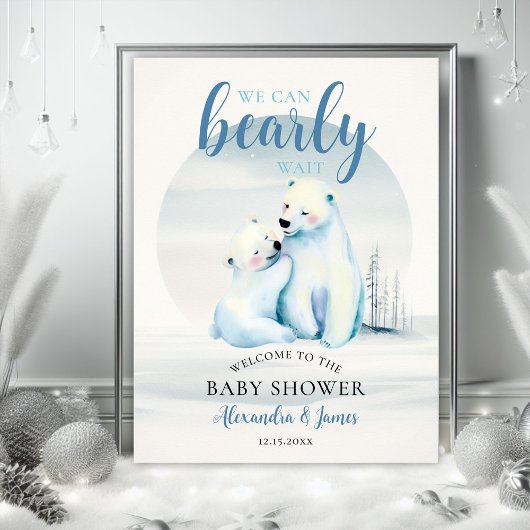 Bear Bear Cub Baby Dusche Willkommen Poster