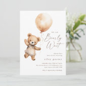 Bear Bear Gender Bear Neutral Baby Shower Einladung (Stehend Vorderseite)