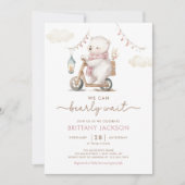 Bear Bear Girl Baby Showdusche warten Einladung (Vorderseite)