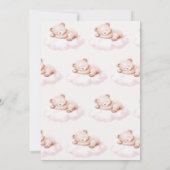 Bear Bear Girl Babydusche Einladung (Rückseite)