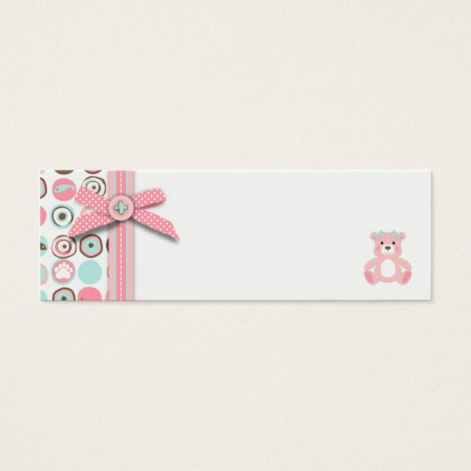 Bear Bear Girl Favor Tag (Vorderseite)