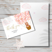 Bear Bear Pink Girl Baby Shower Gedicht Dankeskarte
