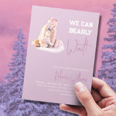 Bear Bear Pink Winter Baby Showdusche warten Einladung