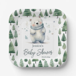 Bear Bear Winter Baby Showdusche abwarten Pappteller