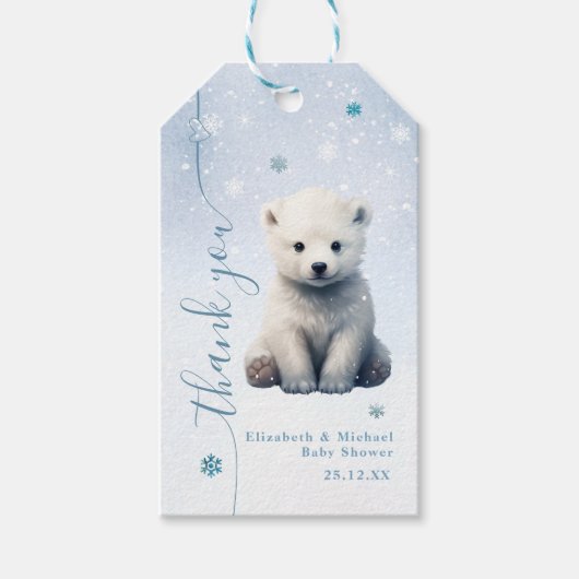 Bear Bear Winter - Moderne Bear Wait Geschenkanhänger (Vorderseite)