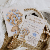 Bear Bearly Wait Light Blue Baby Dusche Einladung