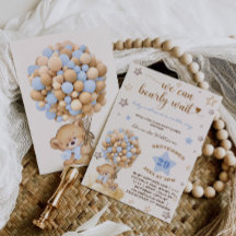 Bear Bearly Wait Light Blue Baby Dusche