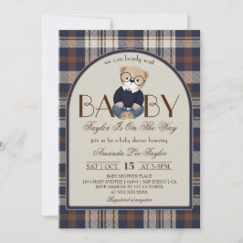 Bear Bearly Wait Luxury Boy Baby Shower Einladung