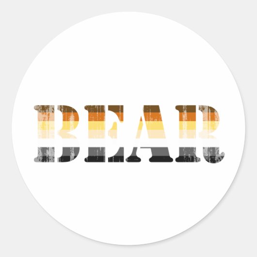 BEAR bedrückt Runder Aufkleber (Vorderseite)