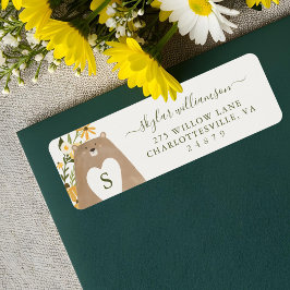 Bear & Bee Watercolor Wildblumen Babydusche