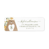 Bear & Bee Watercolor Wildblumen Babydusche (Vorne)