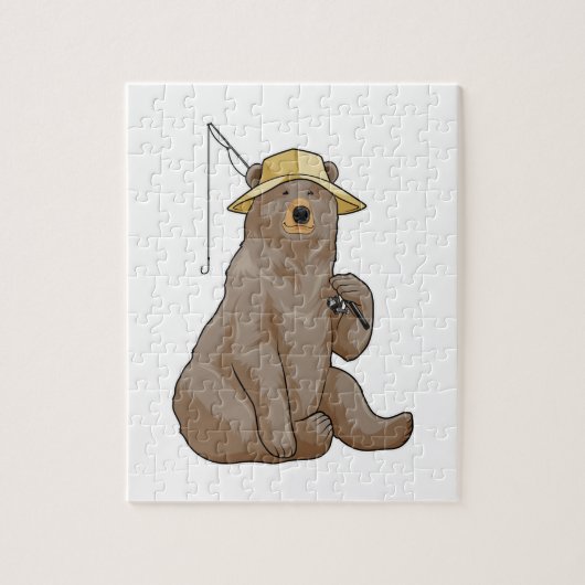 Bear beim Angeln mit Angelrute Puzzle (Vertikal)