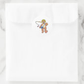 Bear beim Angeln mit Angelrute Runder Aufkleber (Tasche)