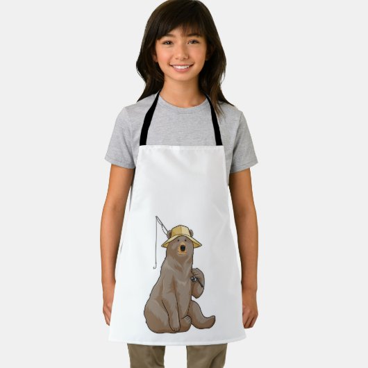 Bear beim Angeln mit Angelrute Schürze (Insitu)