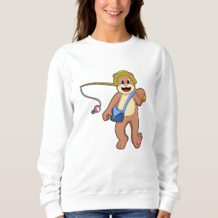 Bear beim Angeln mit Angelrute Sweatshirt