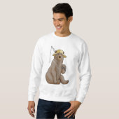 Bear beim Angeln mit Angelrute Sweatshirt (Vorne ganz)