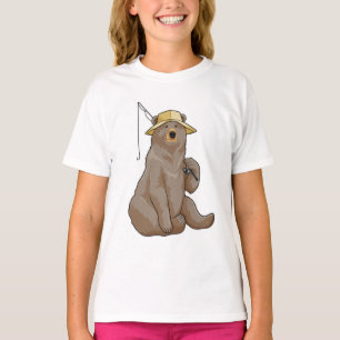 Bear beim Angeln mit Angelrute T-Shirt