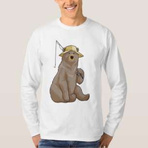 Bear beim Angeln mit Angelrute T-Shirt
