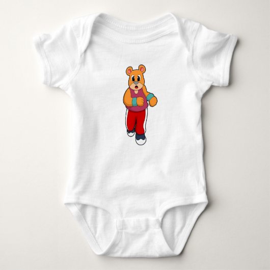 Bear beim Laufen Baby Strampler (Vorderseite)