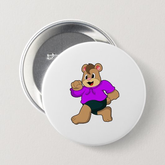 Bear beim Laufen Button (Vorne & Hinten)