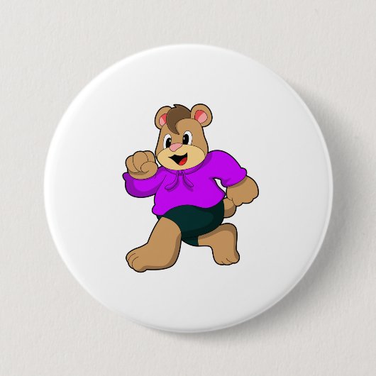 Bear beim Laufen Button (Vorderseite)