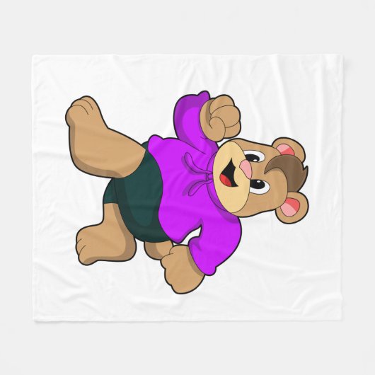 Bear beim Laufen Fleecedecke (Vorderseite (Horizontal))