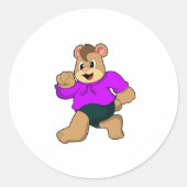 Bear beim Laufen Runder Aufkleber (Vorderseite)