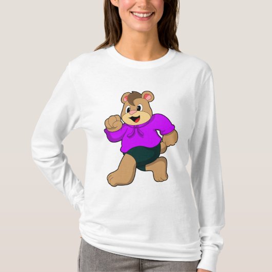 Bear beim Laufen T-Shirt (Vorderseite)