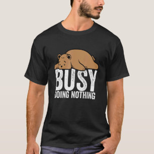 Bear beschäftigt zu tun nichts Lazy Boys Girls T-Shirt