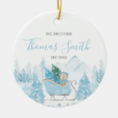 Bear Big Brother Winter Wald Berg Keramik Ornament (Vorne)