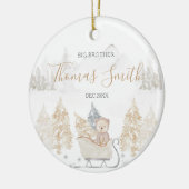 Bear Big Brother Winterwald Keramik Ornament (Links)