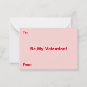 Bear Big Red Heart Pink Edge Valentine Kinderkarte Mitteilungskarte (Rückseite)