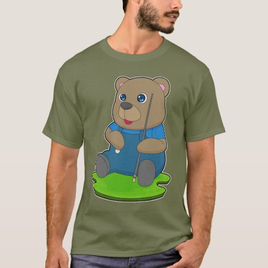 Bear Billiard Queue T-Shirt (Vorderseite)