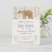 Bear Birch Baby Shower Einladung (Stehend Vorderseite)