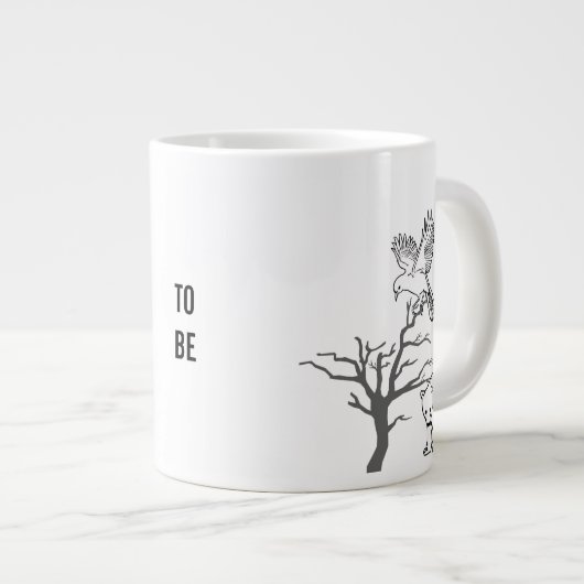 Bear, Bird, and Bare Tree Nature Scene Jumbo-Tasse (Vorderseite Rechts)