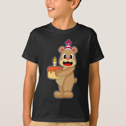 Bear Birthday Candle Cake T-Shirt (Vorderseite)