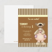 Bear Birthday Einladung (Vorne/Hinten)