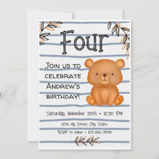 Bear Birthday Einladung