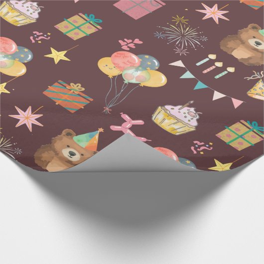 Bear Birthday Geschenkpapier (Ecke)