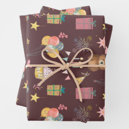 Bear Birthday Geschenkpapier Set