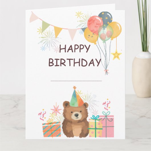 Bear Birthday Karte (Vorderseite)