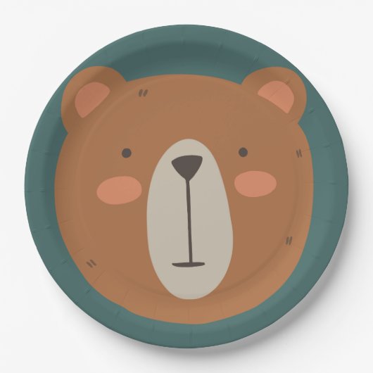 Bear Birthday Kids Pappteller (Vorderseite)