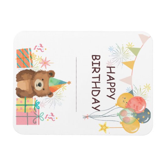 Bear Birthday Magnet (Horizontal)