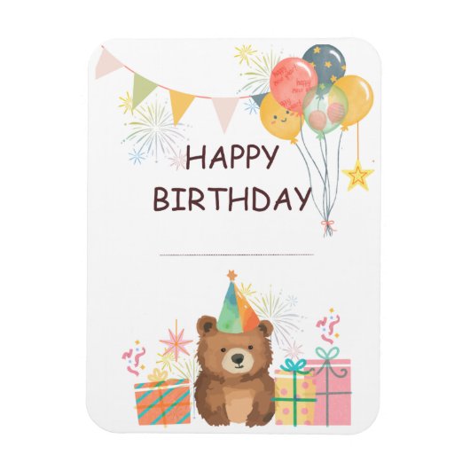 Bear Birthday Magnet (Vertikal)