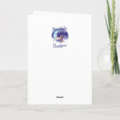 Bear Birthday Mit Kuchen und Kerzen spielen auf Wo Dankeskarte (Rückseite)