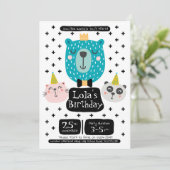 Bear Birthday Party Einladung (Stehend Vorderseite)