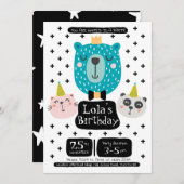 Bear Birthday Party Einladung (Vorne/Hinten)