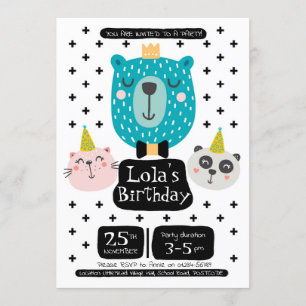 Bear Birthday Party Einladung