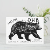 Bear Birthday Party Einladungen (Stehend Vorderseite)